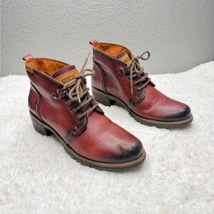 Pikolinos San Sebastia W1T-8776 Leather Lace-Up Ankle Boots Arcilla Size US M8
